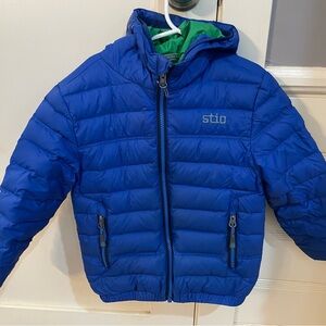 Stio Blue w/green lining Hometown Puffer Jacket